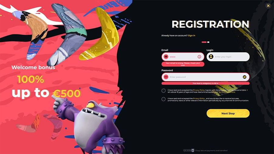registration boomerang Boomerang Casino sign up