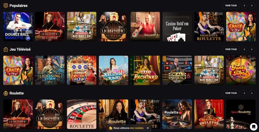 AmonBet Casino live casino page