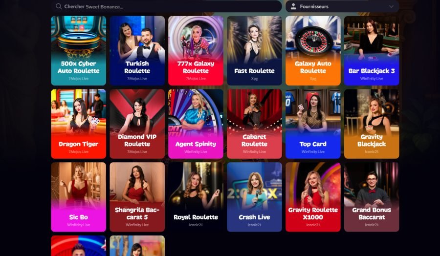 Aphrodite Casino live casino page