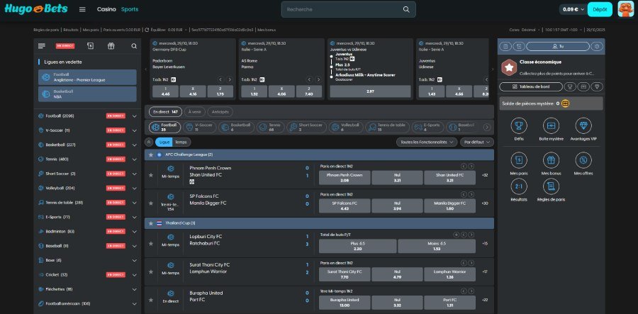 hugobets sport Hugo Bets Casino sports section