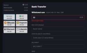 AmonBet Casino withdrawal page