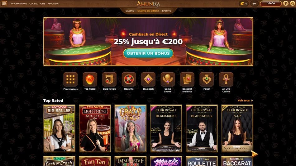 amunra live AmunRa live casino