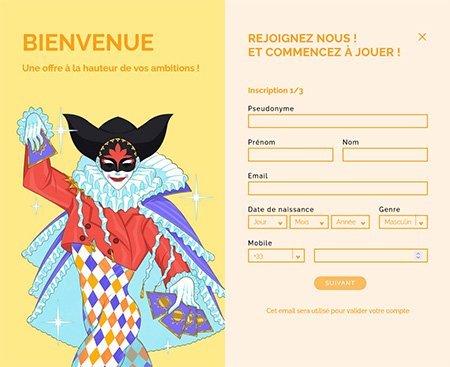 arlequin signup 1 Arlequin Casino registration step 1