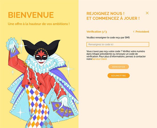 arlequin signup 3 Arlequin Casino registration step 3