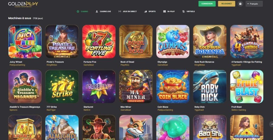 GoldenPlay Casino slot machines page