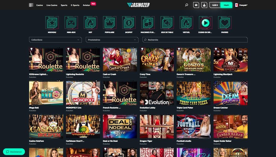 live casino casinozer Casinozer Casino live