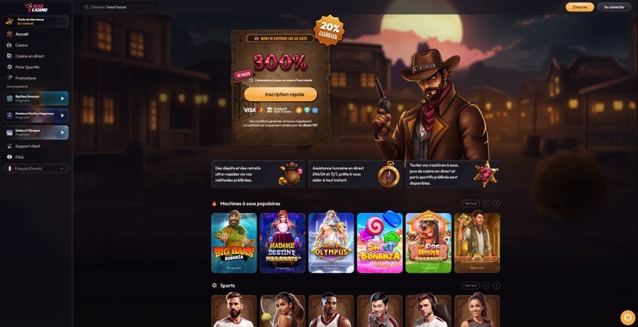Mad Casino homepage