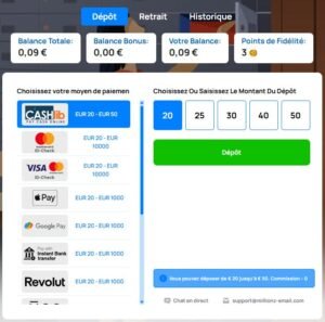 Millionz Casino deposit