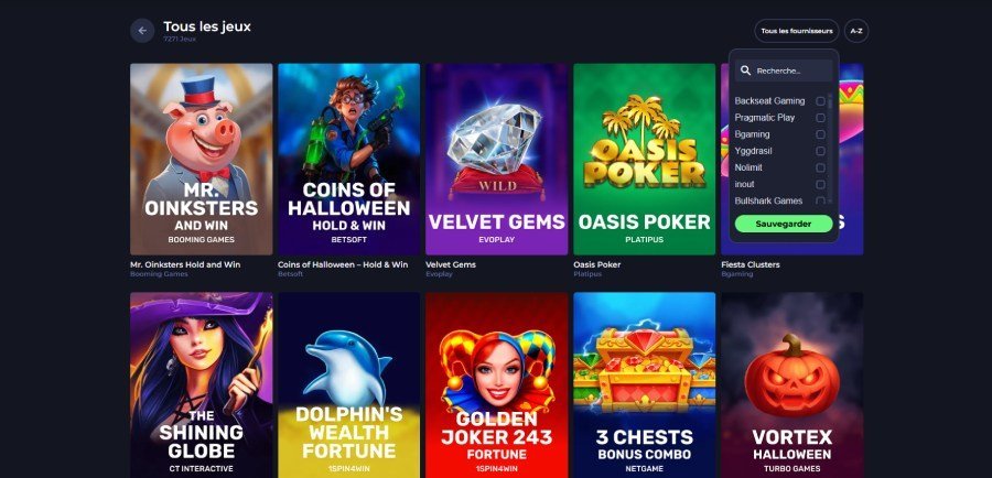 PitBet Casino slot machines page