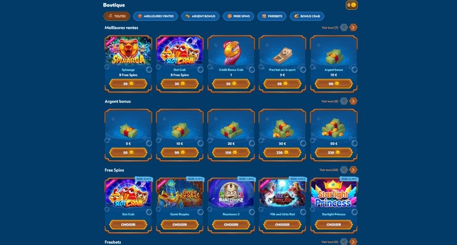 Winbay Casino shop