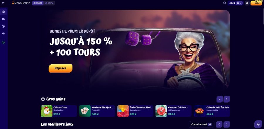 spingranny home Spingranny Casino homepage