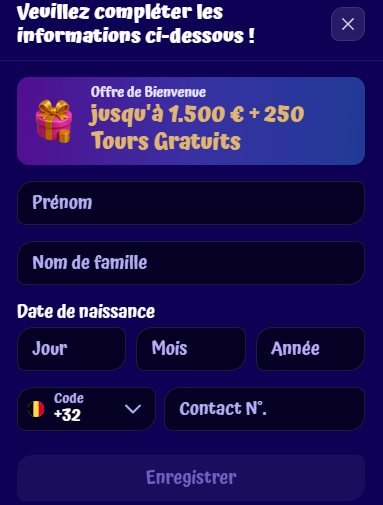 spingranny signup 2 Spingranny Casino sign-up step 2