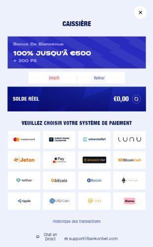 deposit bankonbet Bankonbet Casino deposit