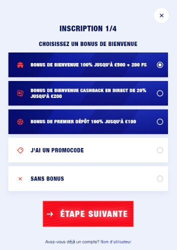 signup bankonbet Sign-up step 1 Bankonbet Casino