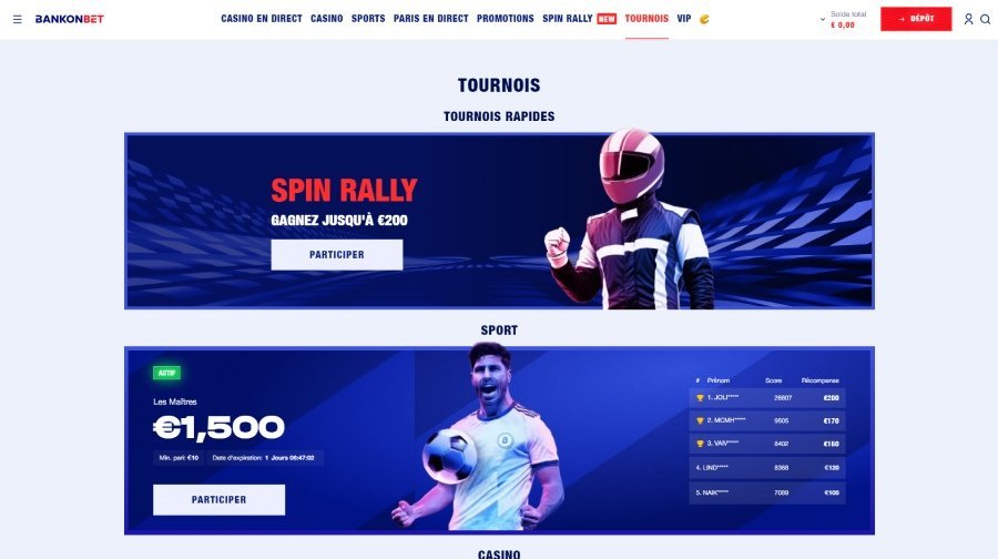 tournaments bankonbet Bankonbet Casino tournaments