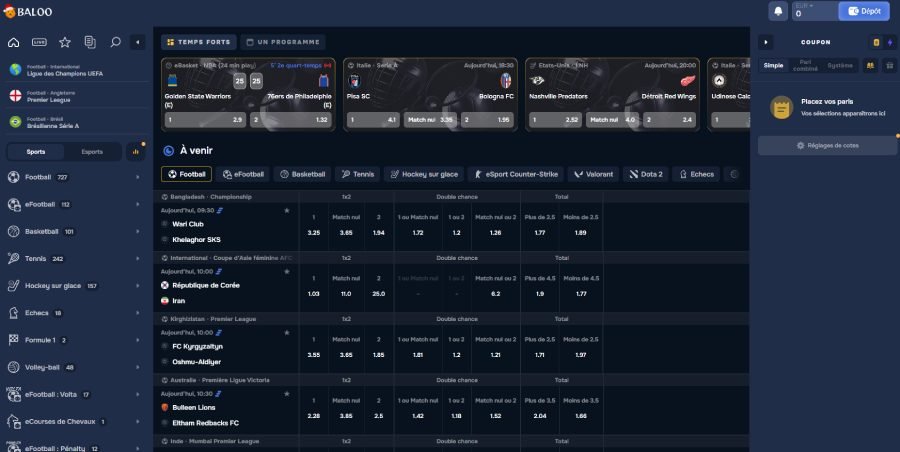 Baloo Casino sport section