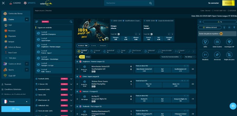Volerbet Casino sport section