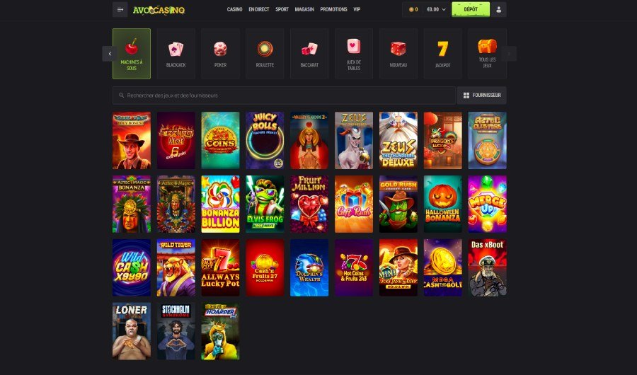 Avocasino slot machines