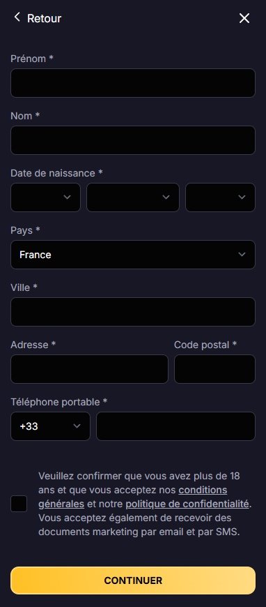 Roibets Casino sign-up 2