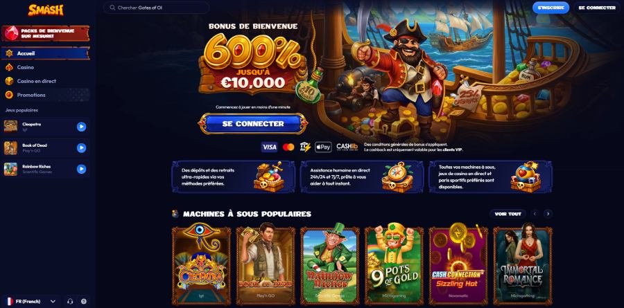 smash home Smash casino homepage